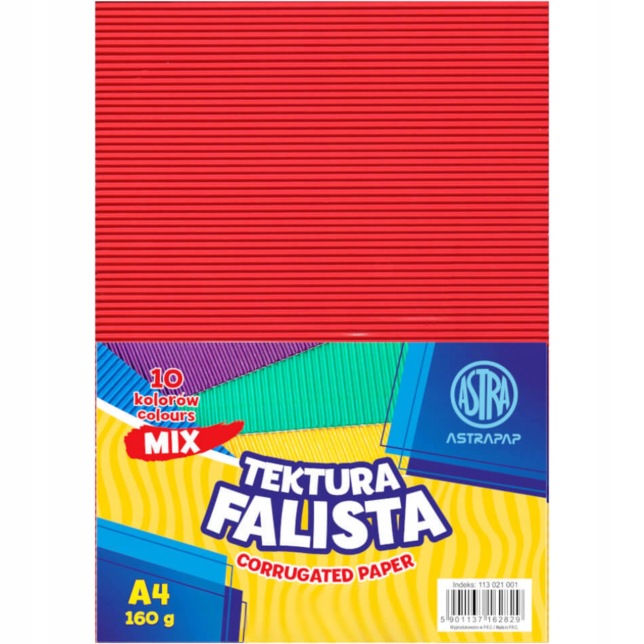 TEKTURA FALISTA DEKORACYJNA A4 10 kolorów ASTRA EAN (GTIN) 5901137162829