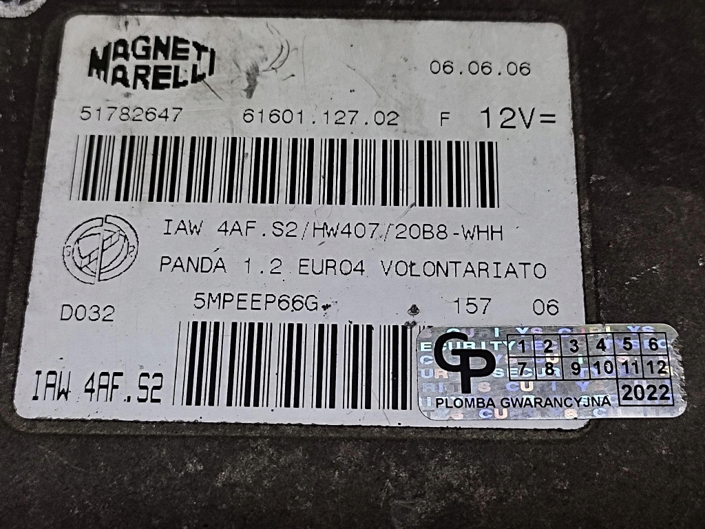 FIAT PANDA II 1.2 control unit of the engine IAW4AFS2
