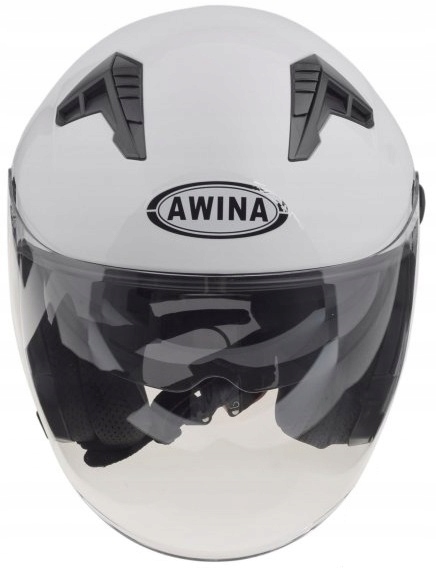 OTWARTY KASK MOTOCYKLOWY BIAŁY POŁYSK SKUTER CHOPPER ECER 22.06 + BLENDA M Model produkt dedykowany