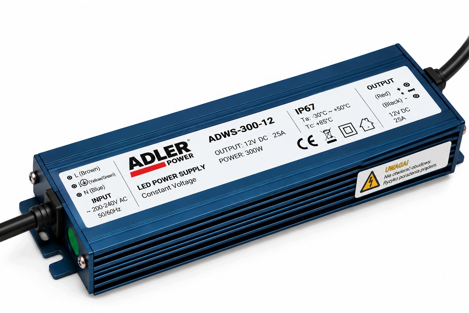 Vodotěsný napájecí zdroj Led 12V 300W 25A IP67 ADWS-300-12