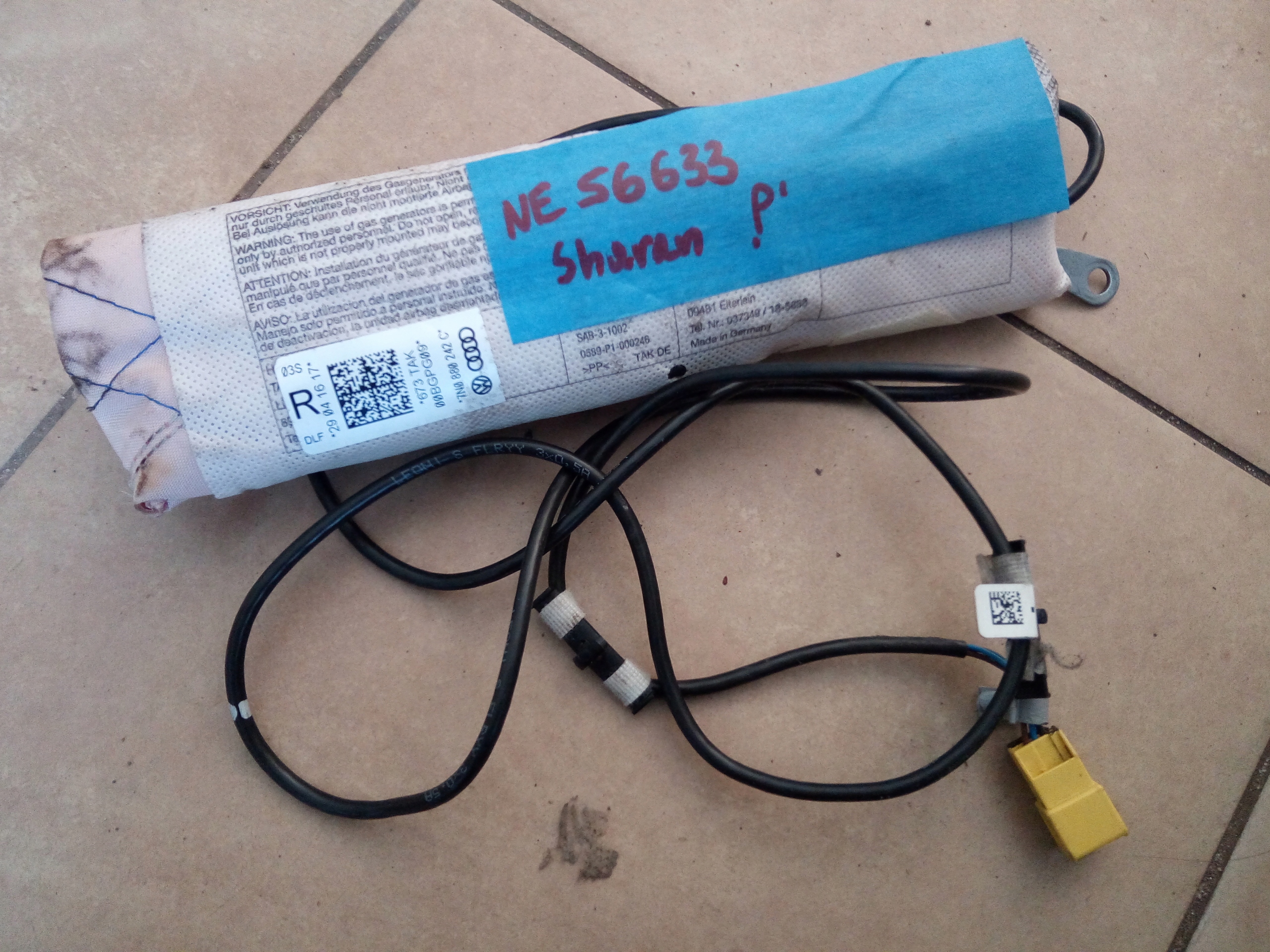 7N0880242C 7N0880242B - ПОДУШКА БЕЗОПАСНОСТИ В СИДЕНЬЕ VW SHARAN ALHAMBRA.*