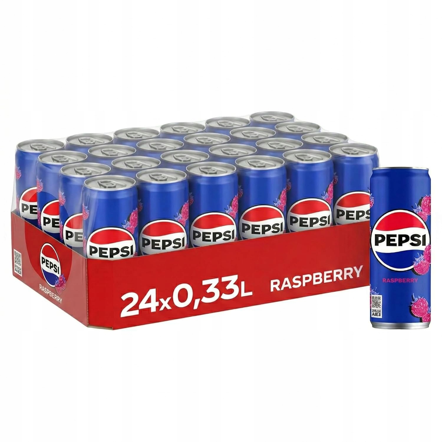 Pepsi Raspberry 24 x 330 ml sycený nápoj pepsi malina v plechovce
