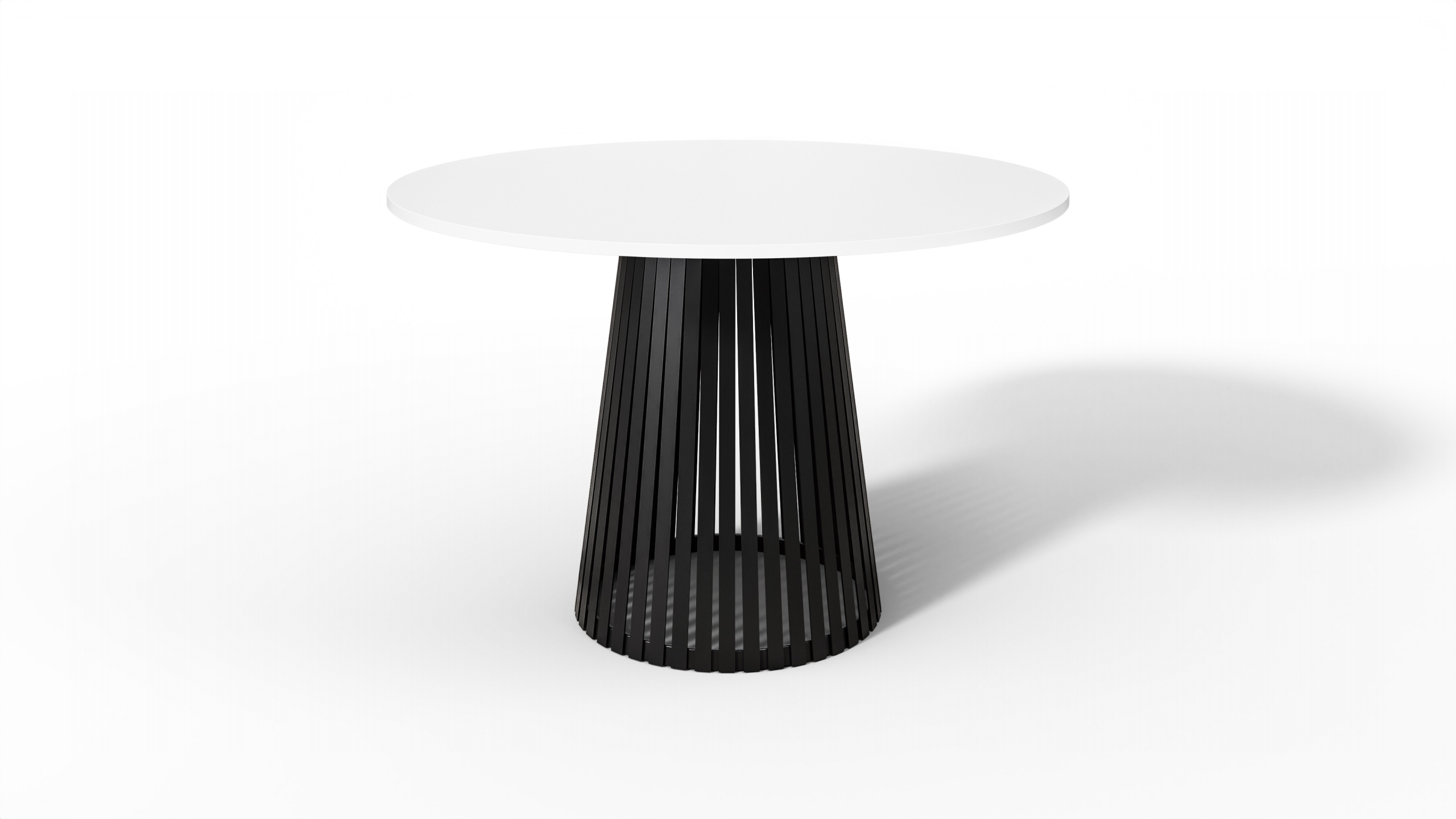 Stůl s kulatou deskou, stůl do obývacího pokoje Bílý 110 cm, moderní stůl Loft