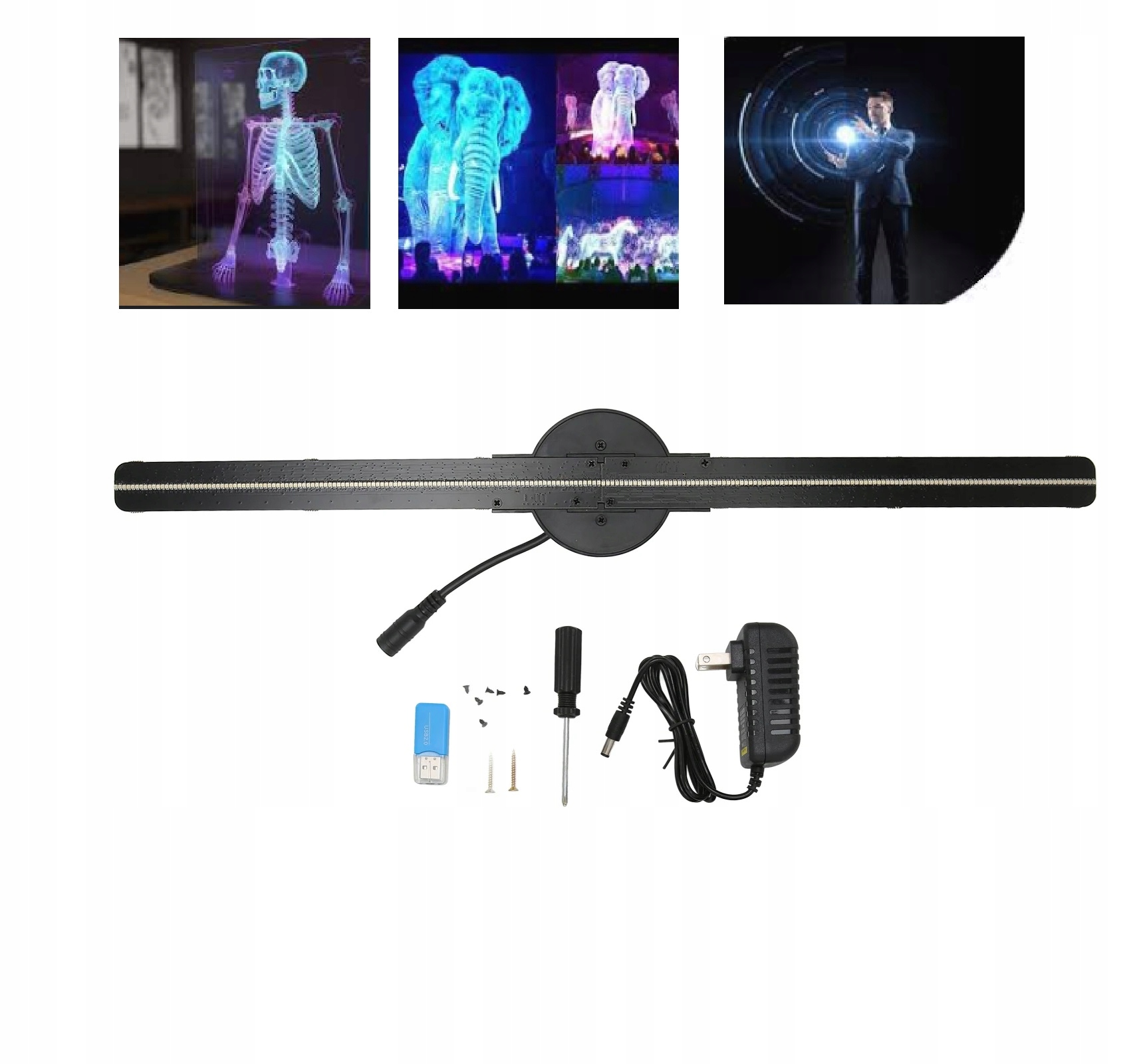 3D Hologram Projector 224 Led 41cm 176 stopni 16.5 cali 2000x224