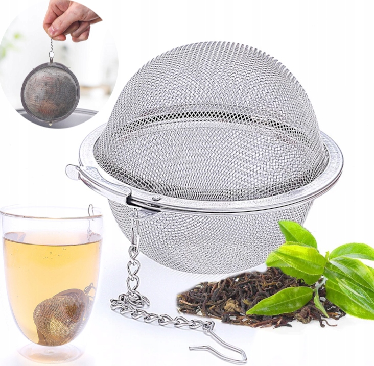 ZAPARZACZ DO HERBATY ŻIÓŁ STALOWY Z ŁAŃCUSZKIEM