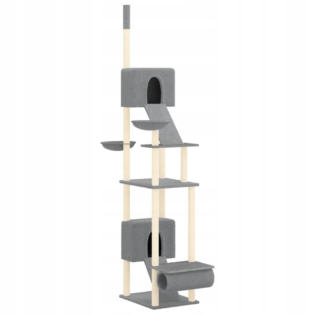 Levně Stromek pro kočky, od podlahy po strop, světle šedý, 277-303 cm