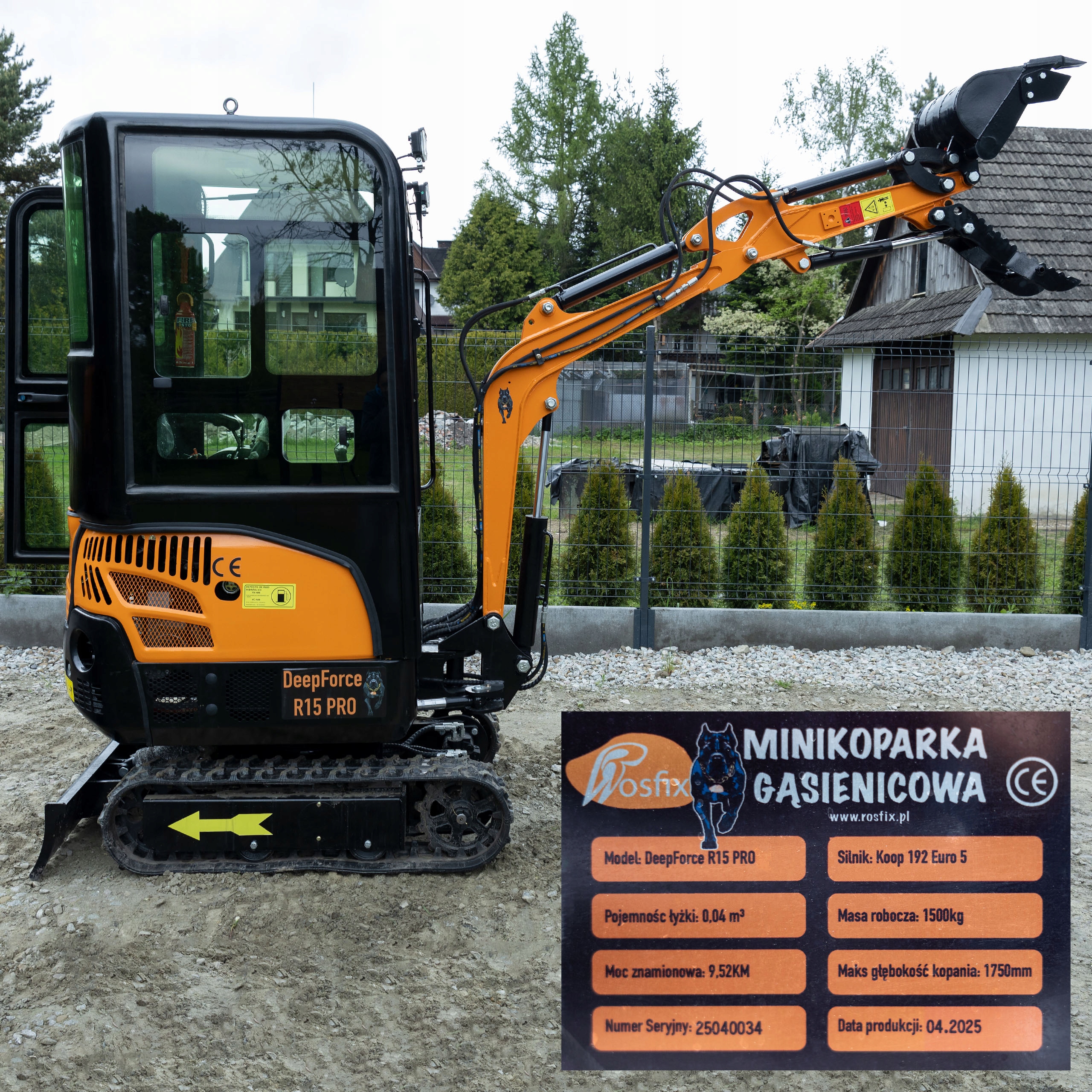 Мини экскаватор РОСФИКС экскаватор кабина Р15 гусеничный 1.5 Т 1500кг КУП 9.5 км