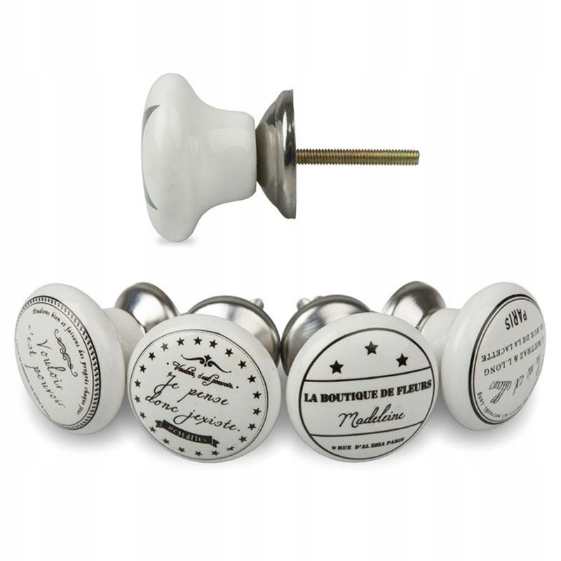 

Zestaw 4 Gałka Porcelanowa do mebli Vintage Paris