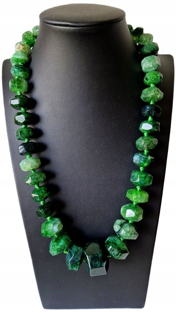 Smaragdový Achátový Náhrdelník Očištění Srdce Kameny Harmonie A Lásky