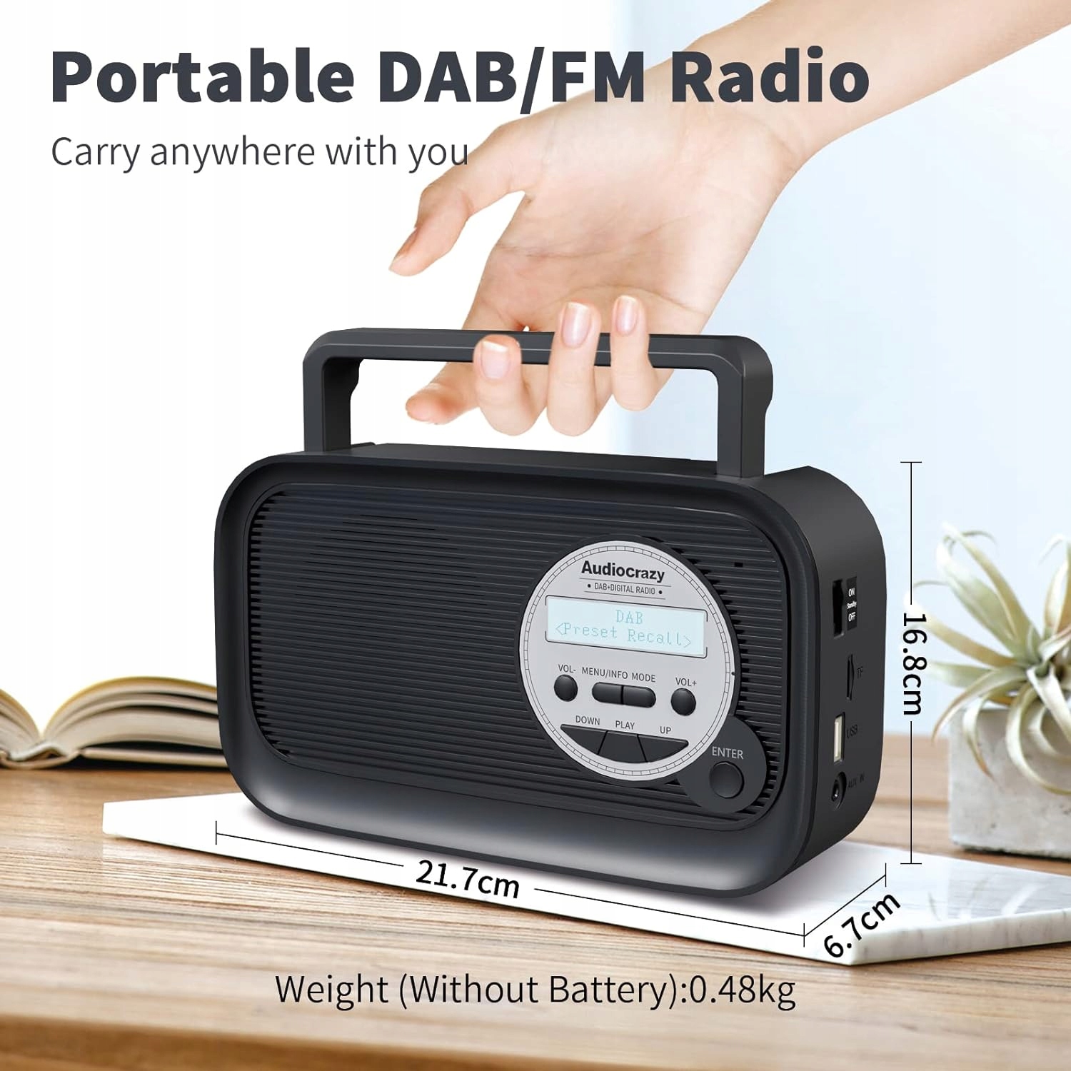 Radio Audiocrazy DAB/DAB Plus/FM // Bluetooth , USB , karty SD, AUX Marka inna