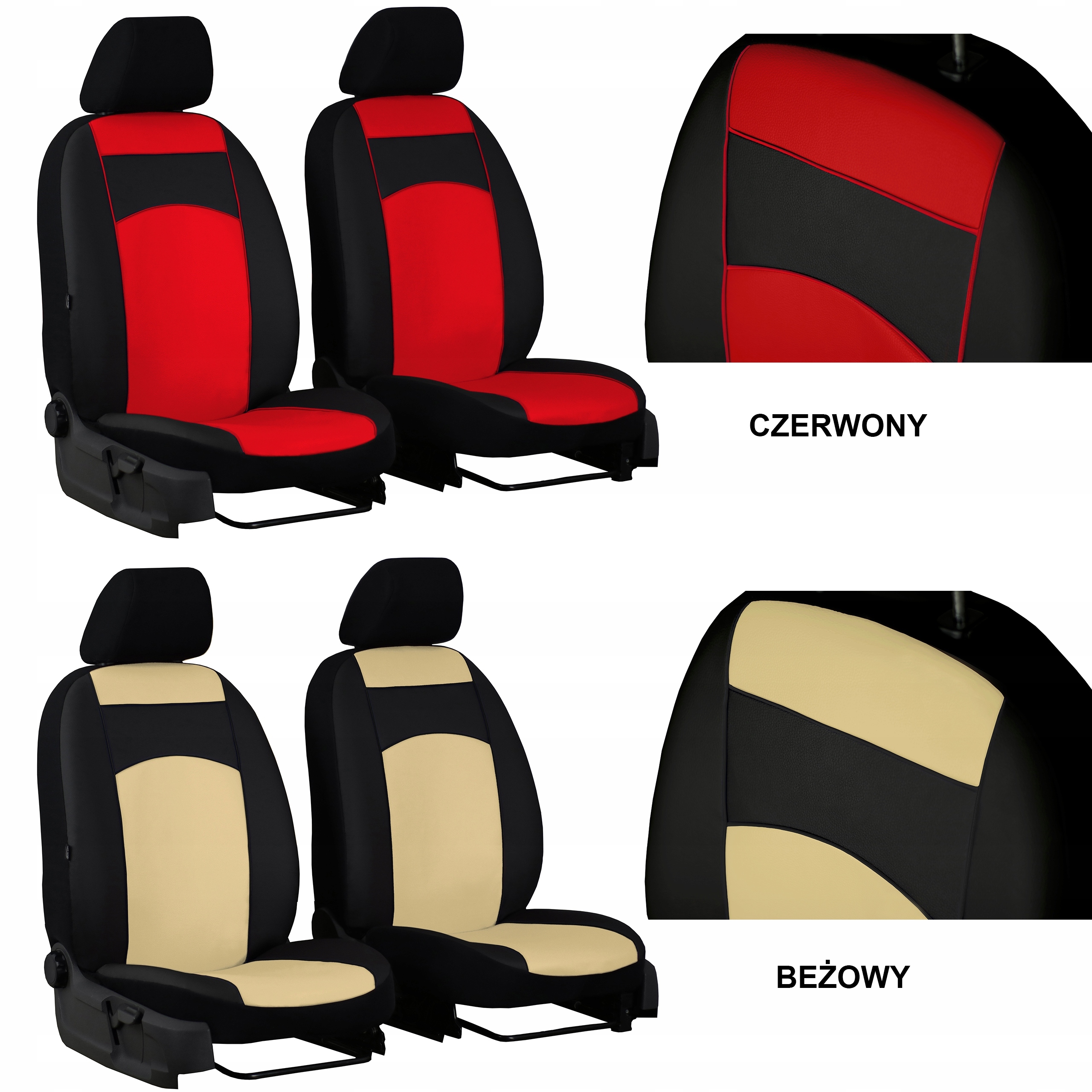 SKÓRA PRZEDNIE POKROWCE MIAROWE do FIAT BRAVO 2 Model Skóra Standard