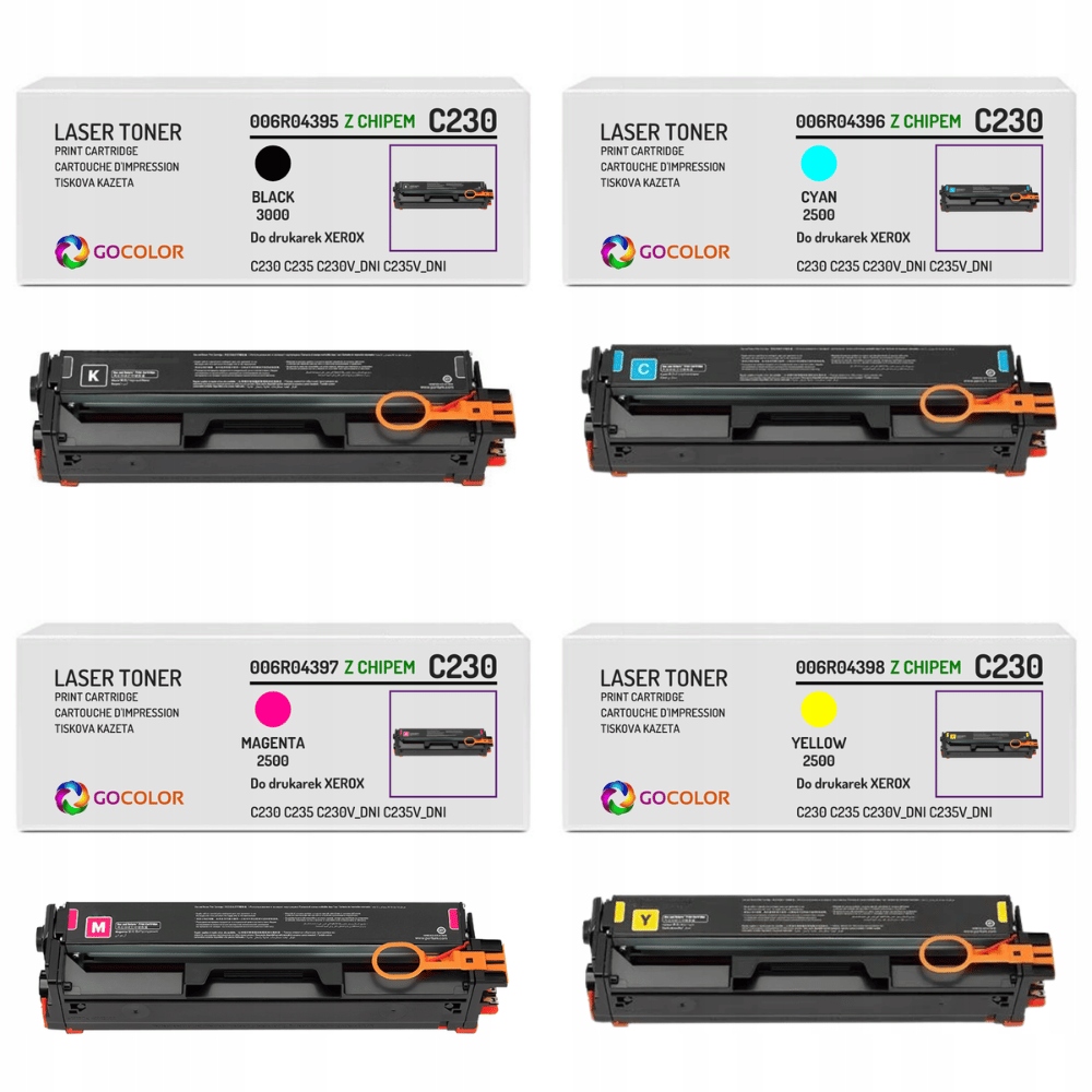 Nowy 4x Toner C230 C235 Cmyk do Xerox C230V_DNI C235V_DNI