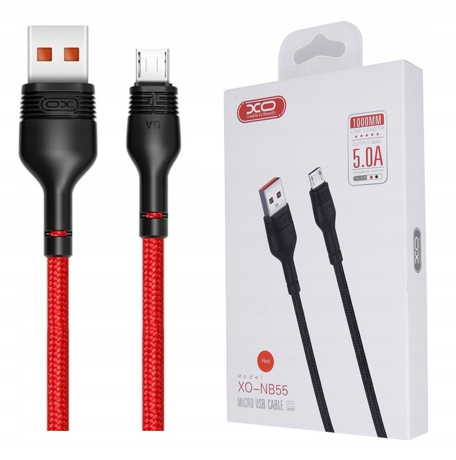 Kabel USB Micro Mikro 1m 5A Quick Fast Charge XO Przewód Ładowarki Telefonu