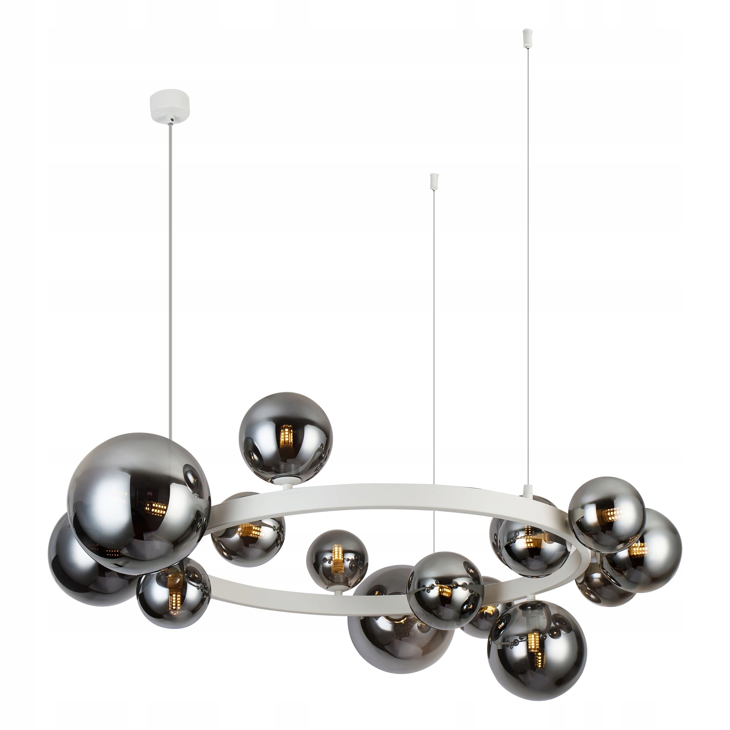 Bílá kulatá lampa s 15 stínítky, exkluzivní bublinková lampa Bubbles Round, bílá