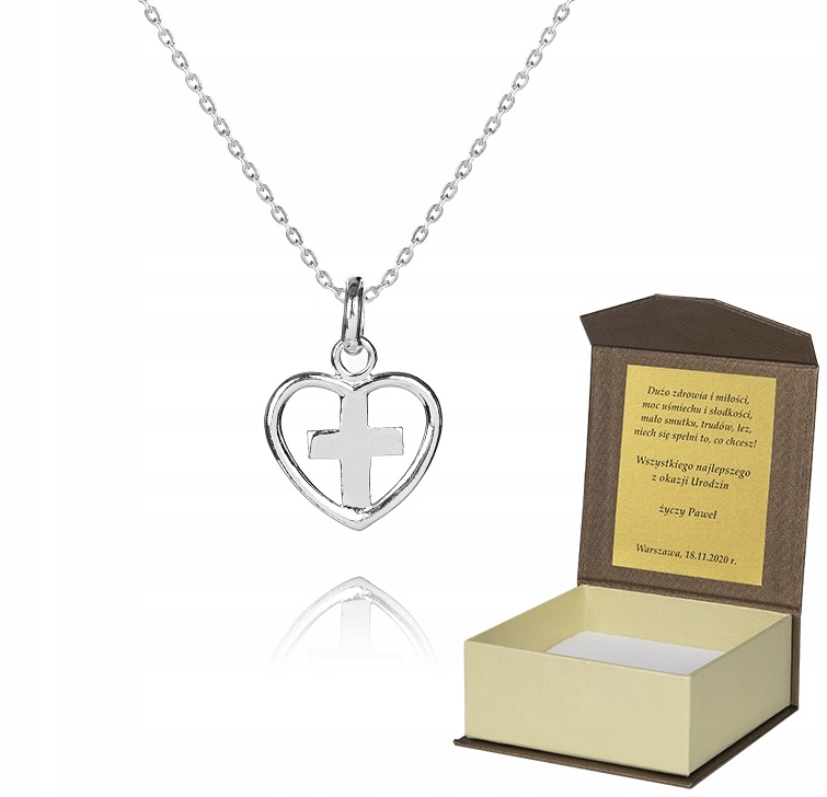 925 Stříbrný Řetízek 40 cm Srdce Věnování A5Z78