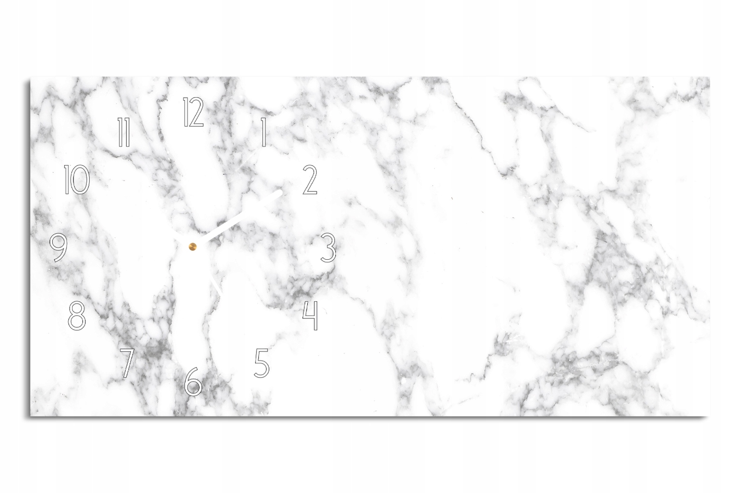 

zegar poziomy prezent 60x30 marmur tekstura cichy