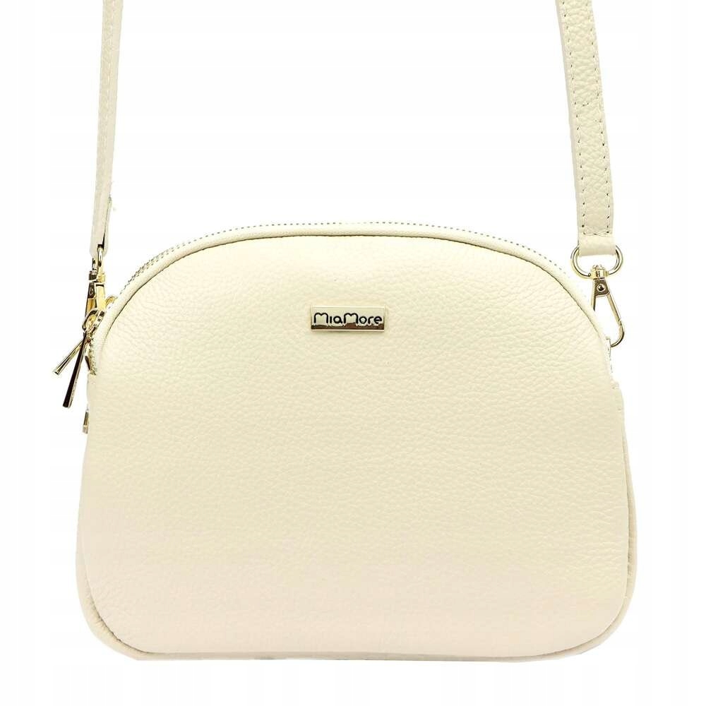 Dámská kabelka MiaMore Krémová Kabelka Přes Rameno Zlaté Kování MiaMore 01-064