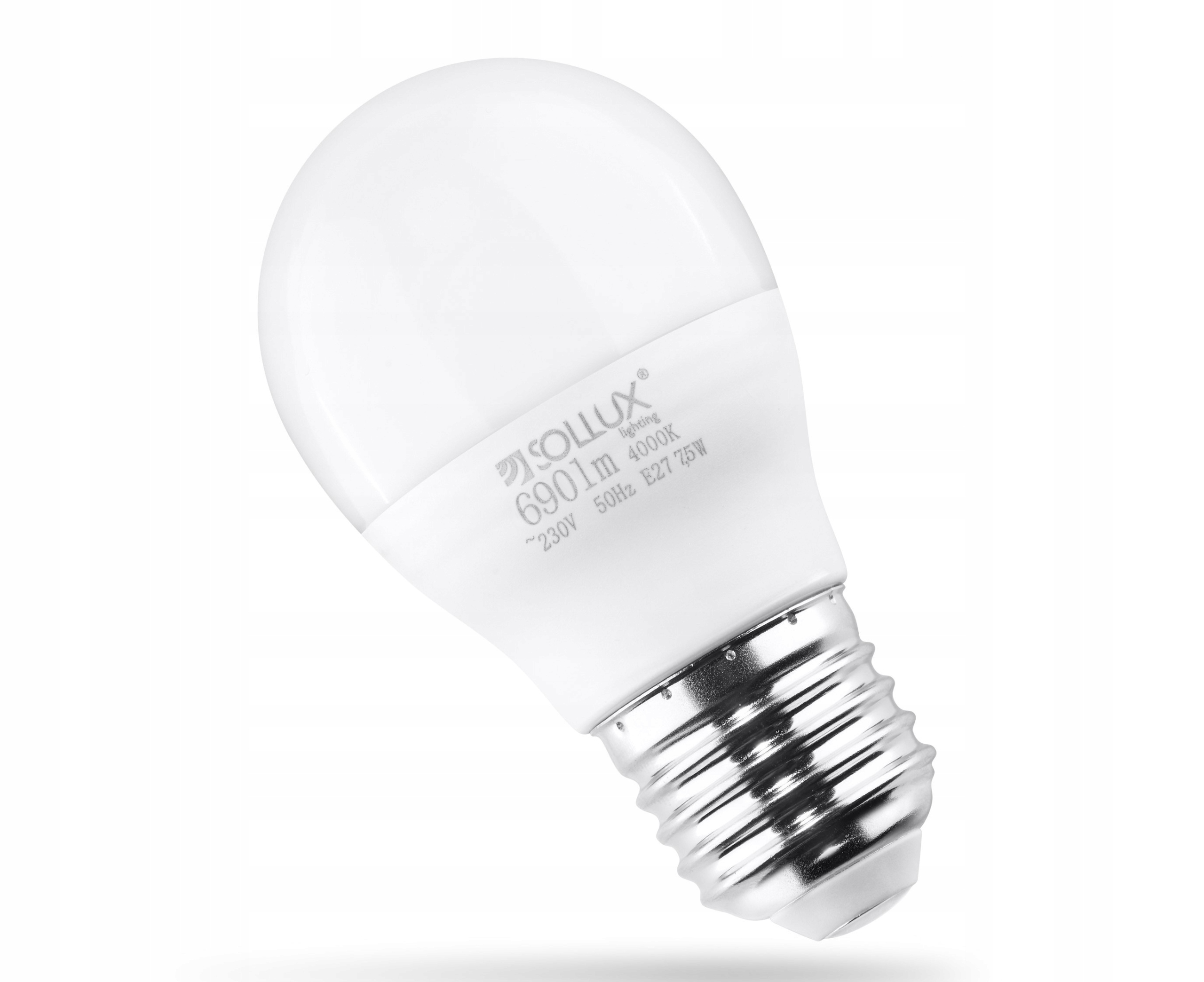 

Sollux Żarówka Led kulka E27 4000K Zimna 8W 620lm