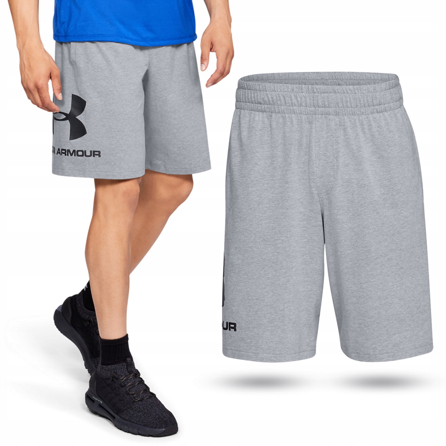 Spodenki Under Armour Ss Cotton Jasnoszare Szorty Męskie Bawełniane XL