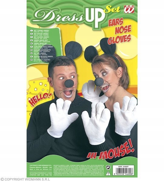 ZESTAW MYSZ MICKEY USZY NOS RĘKAWICZKI MYSZKI Marka Widmann