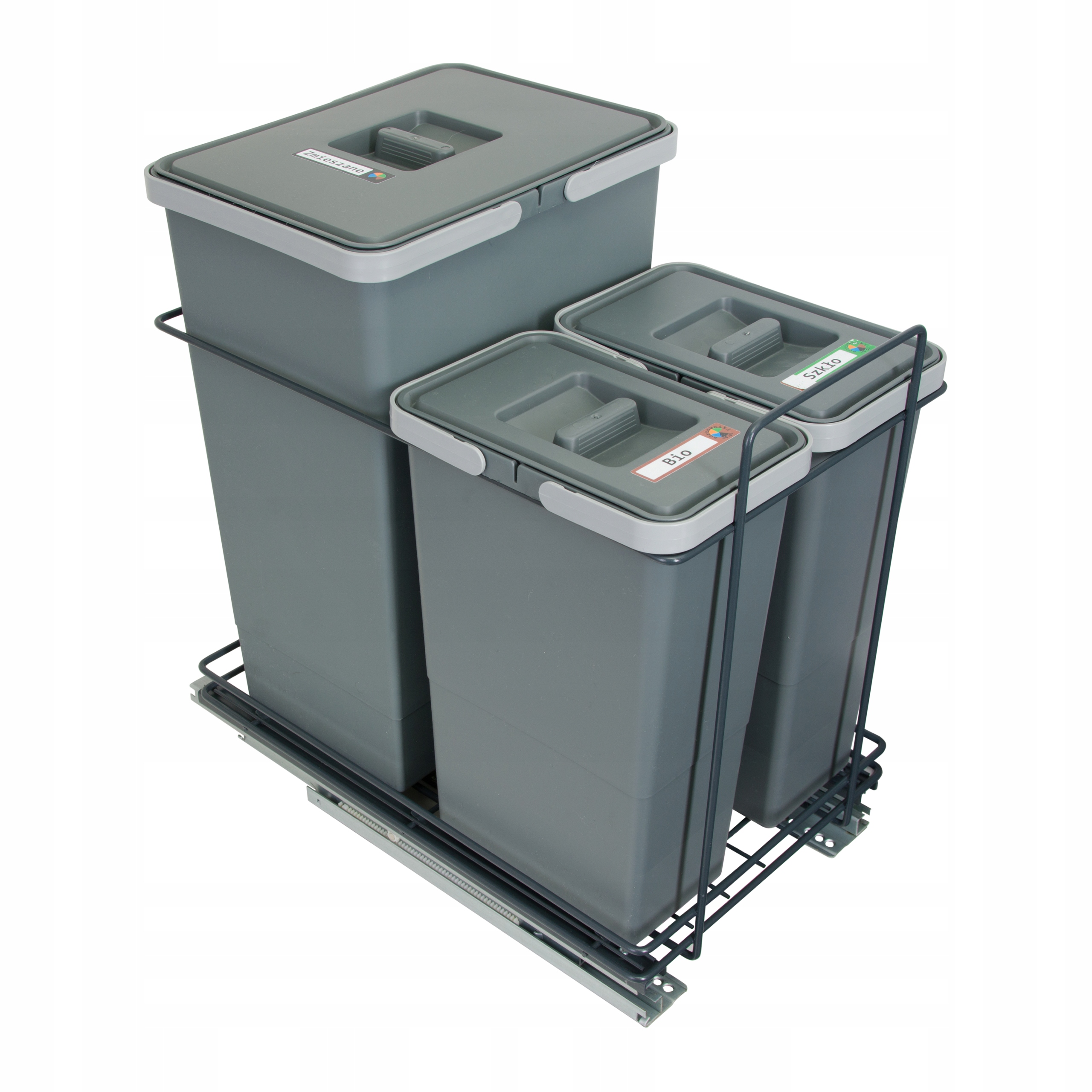 Sortownik śmieci EcoCube Cichy domyk 1x24 2x8 40l 40cm mocne prowadnice Pl