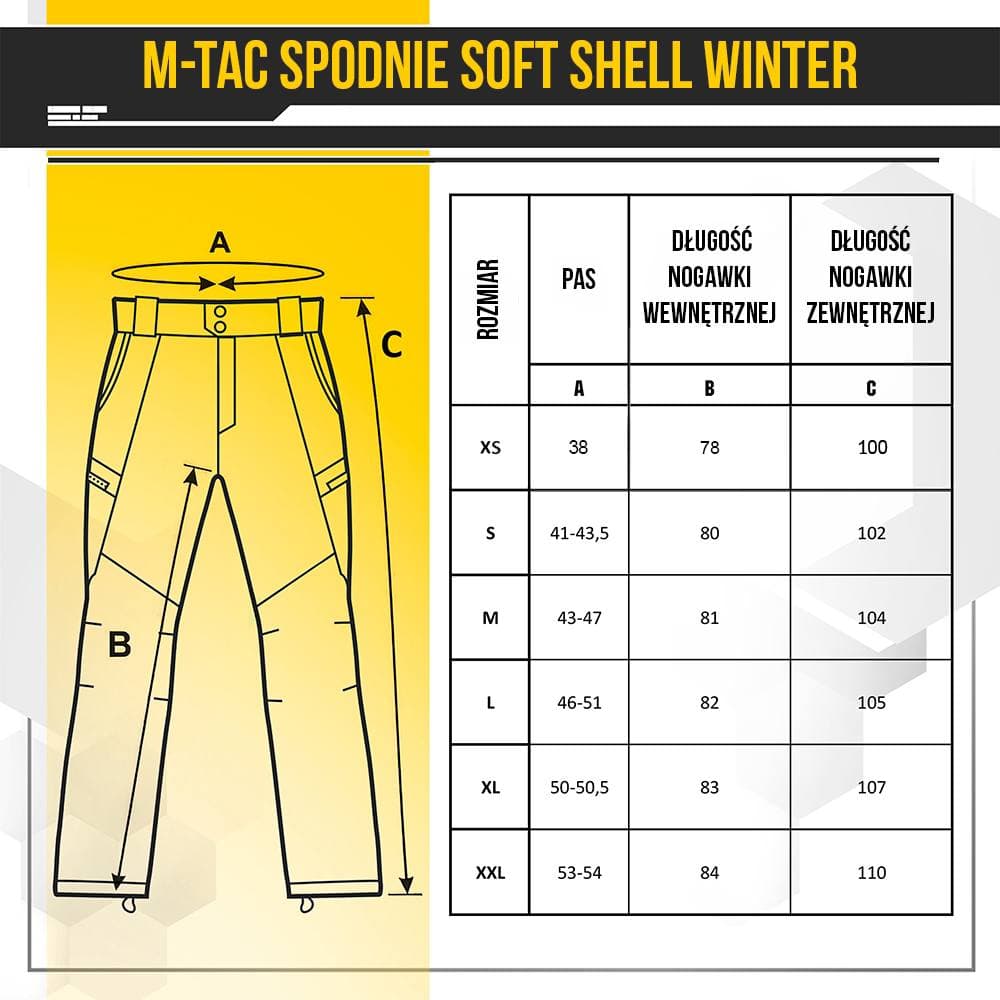 M-Tac spodnie Soft Shell Winter Black Płeć mężczyzna