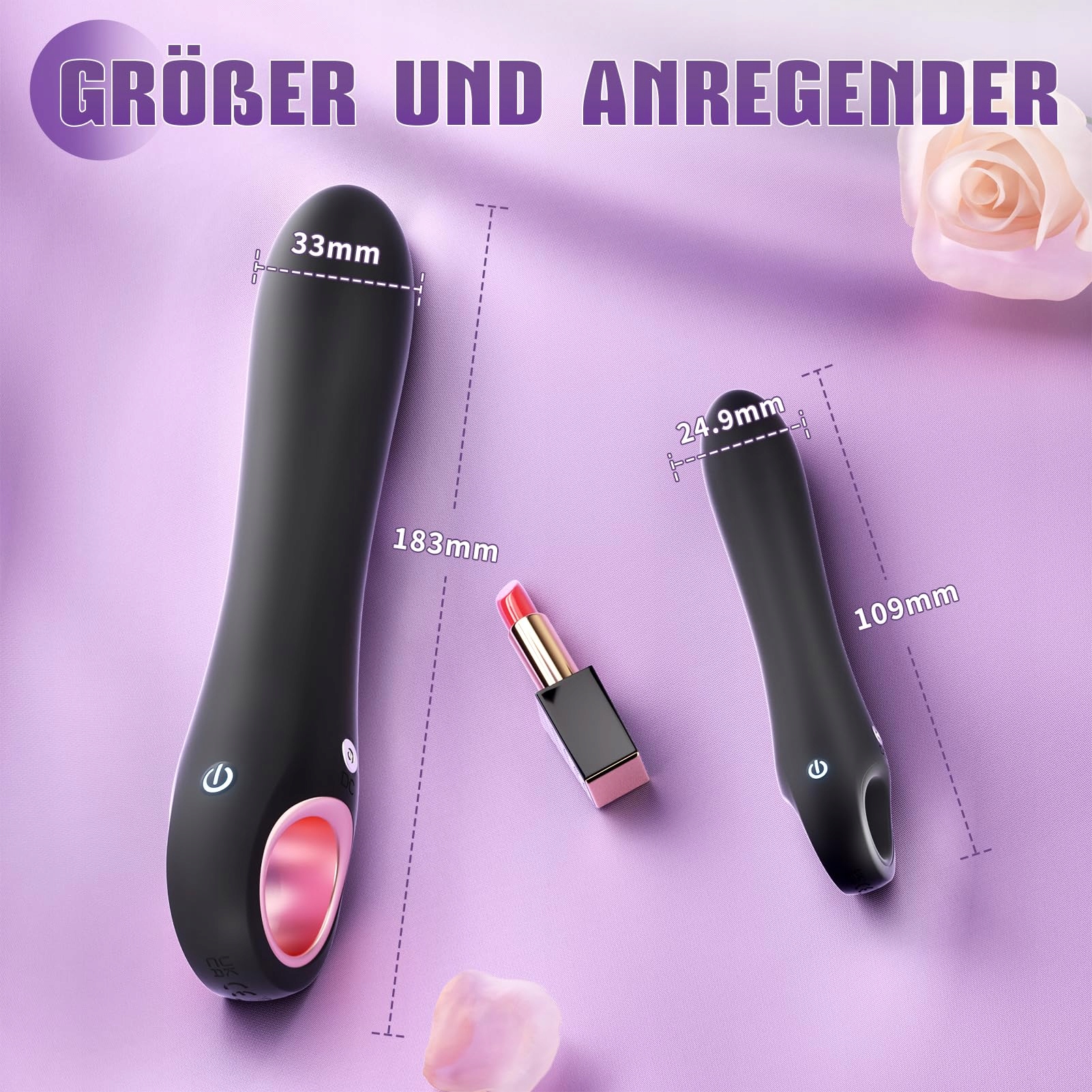 DILDO VIBRATOR Zestaw Wibratorów Dla Kobiet Cichy Masażer Czarny — miniatura 2