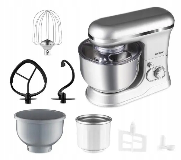 Robot planetarny kuchenny Zelmer ZKR1360 1200W Przystawka do lodów Srebrny
