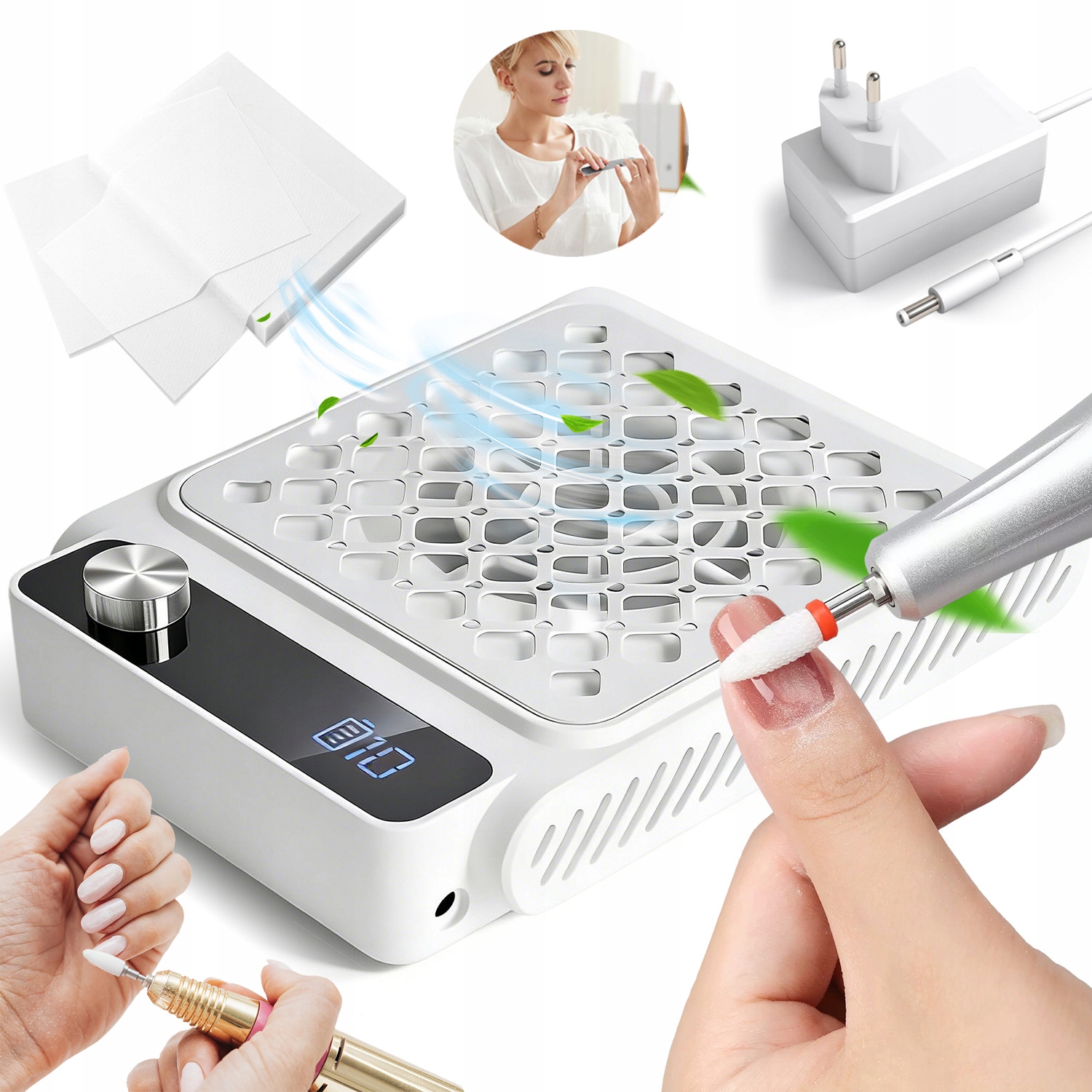 Odsávačka Prachu Pro Frézku Na Nehty, Multifunkční, Přenosný, Bezpečný