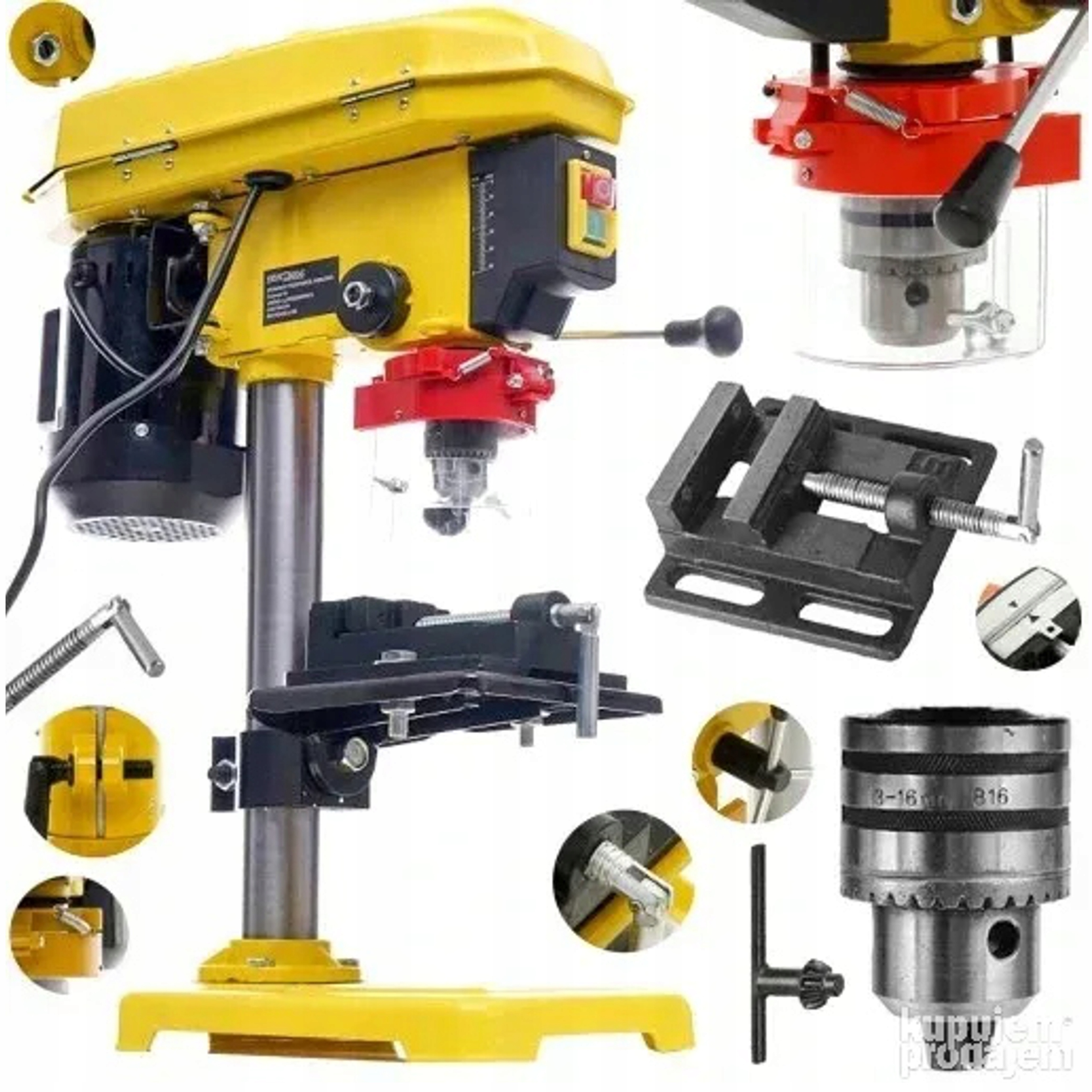 Wiertarka Kolumnowa Stołowa Słupowa 1850W 13MM 9-STOPNIOWA Mocna Imadło