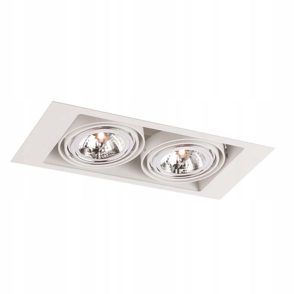 Zápustná lampa pohyblivá, biela, obdĺžniková, 40 cm, bod Shilo