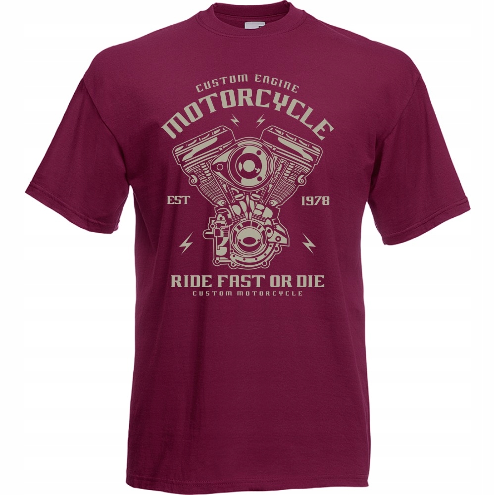 

Koszulka motor motocykl silnik XXL burgund