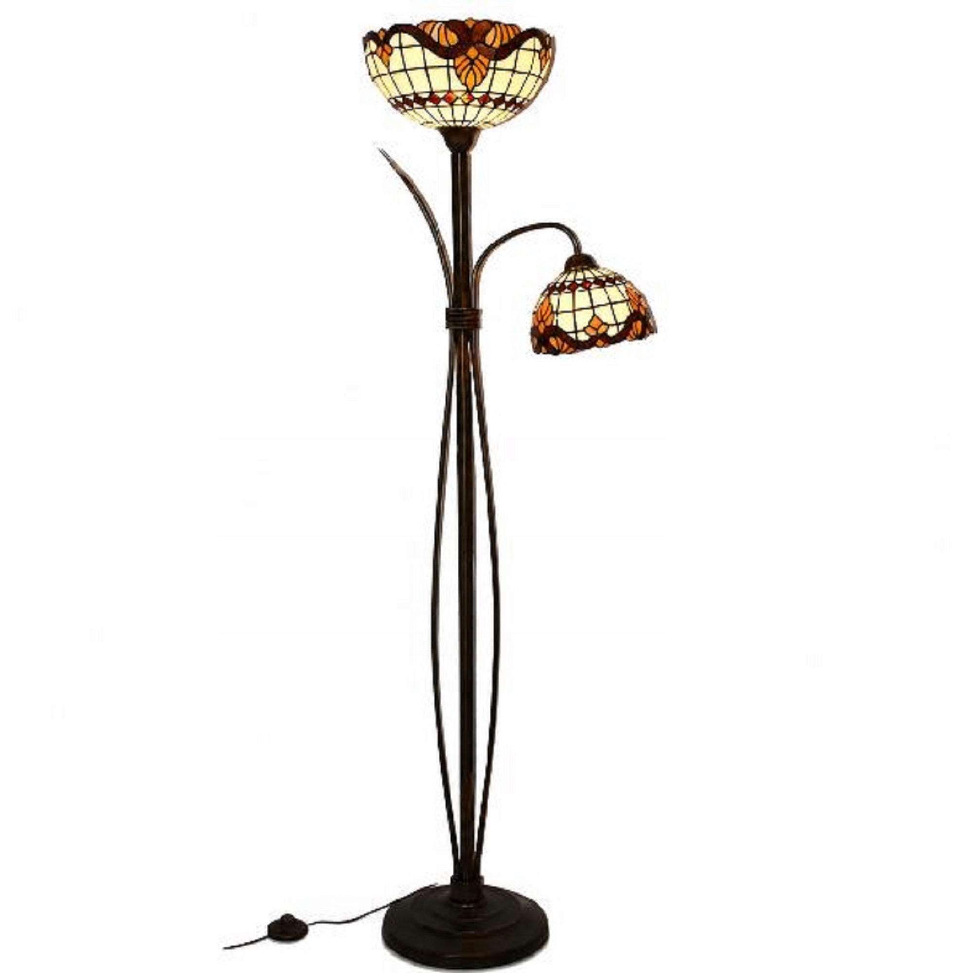 Luxusní stojací vitrážová lampa Tiffany OME3020 2XE27 Rols- ruční výroba