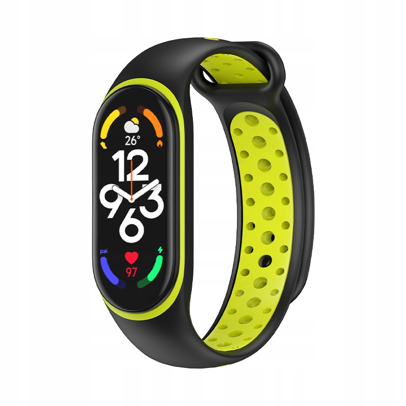 

Opaska Perforowana Do MI Band 7/6/5 Black-green