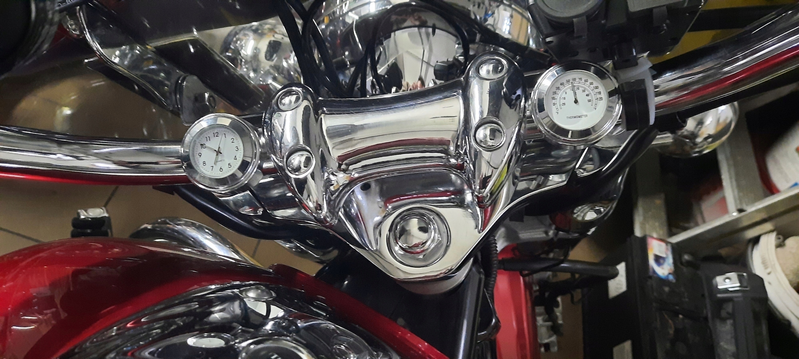 ZEGAREK I TERMOMETR ZESTAW MOTOCYKLOWY DO MOTORU Szerokość produktu 40 cm