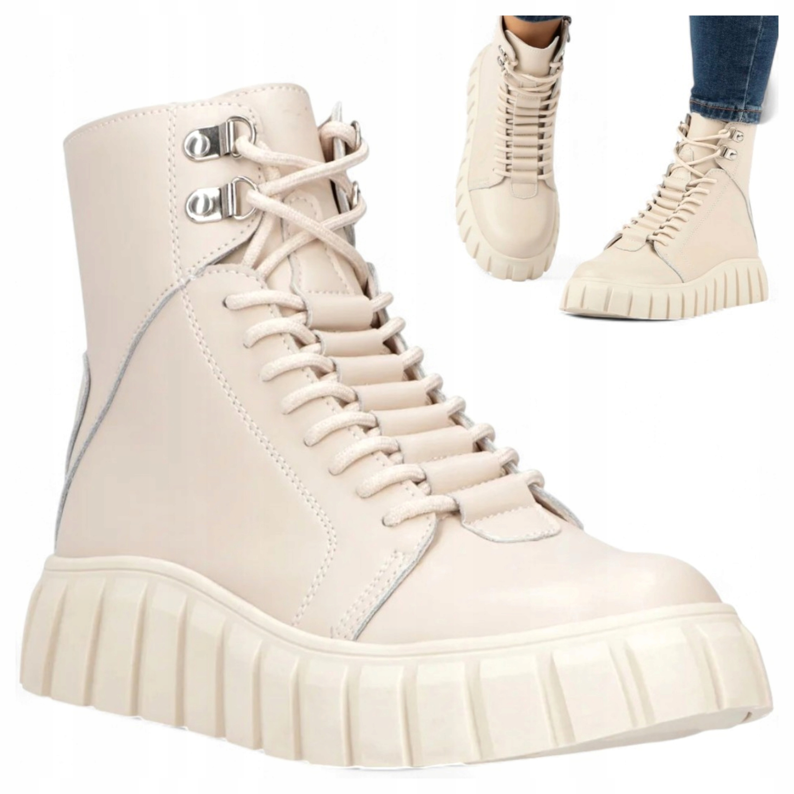 Dámské Kotníkové Boty 40 Filippo podzimní se zipem béžové nad kotník módní