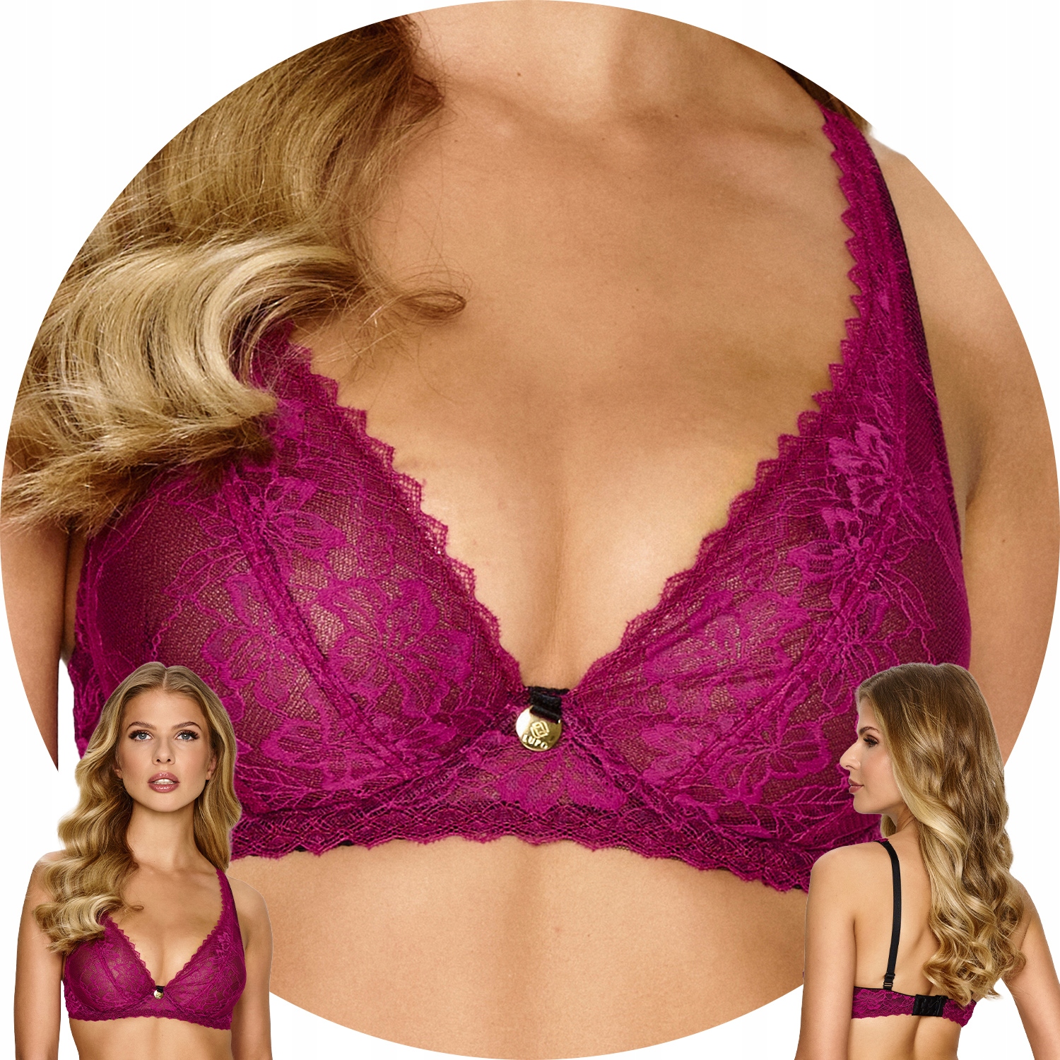 Lupo 2616 Měkká fuchsiová podprsenka 70G