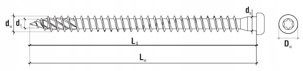 WKRĘTY DO ŁĄCZNIKÓW CIESIELSKICH 5x35mm KĄTOWNIKÓW TORX 250 szt KLIMAS Producent Wkręt-Met