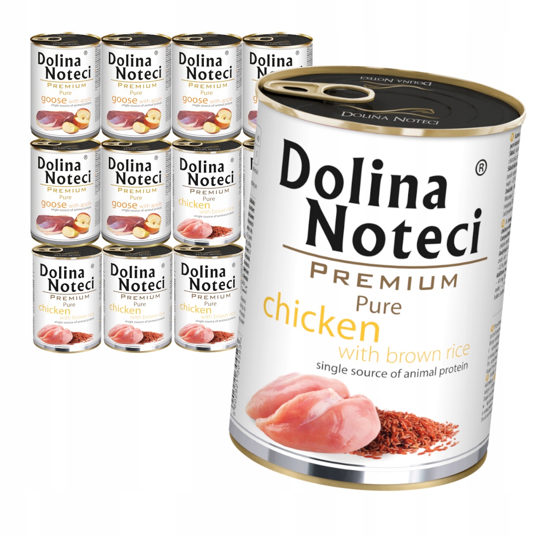 Levně Dolina Noteci Premium Pure Kuře a husa 12x400g Vlhké Krmivo pro psa Mix