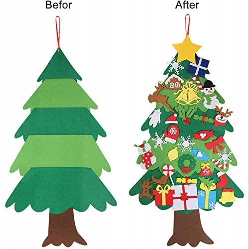 Choinka filcowa DIY wys. PL 26 elementów dekoracji Marka inna