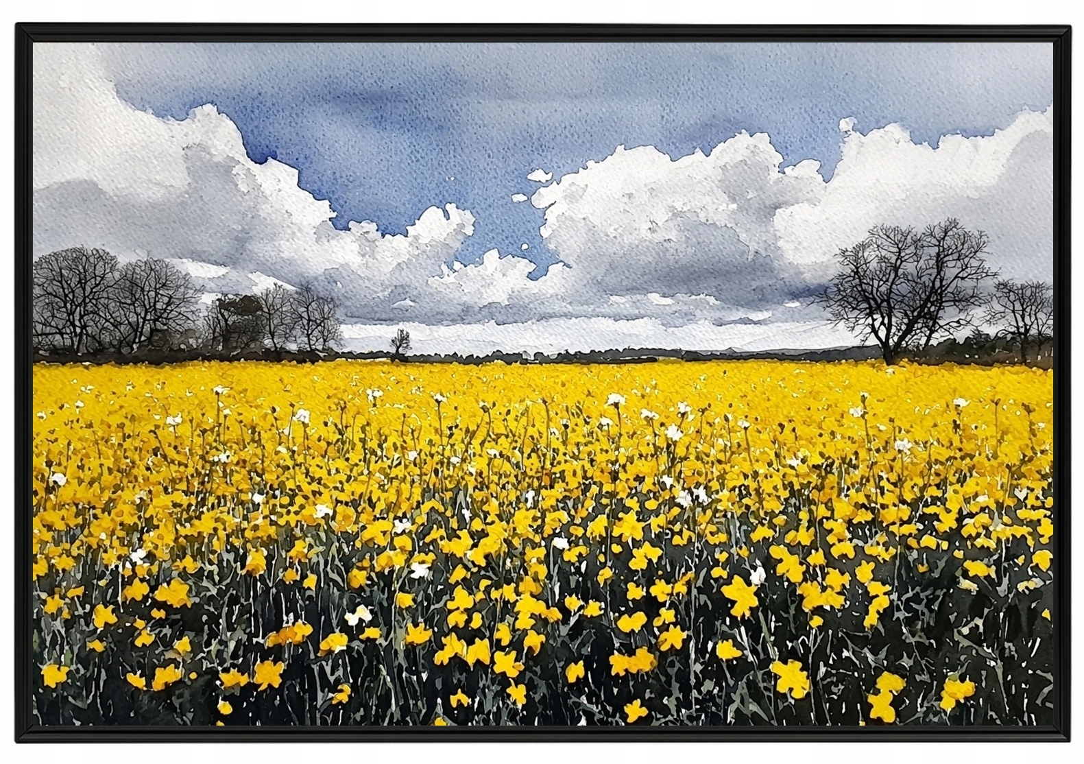 Plakát Rámeček Plakát Krajina Příroda Polní Květiny Řepka Jaro 60x40