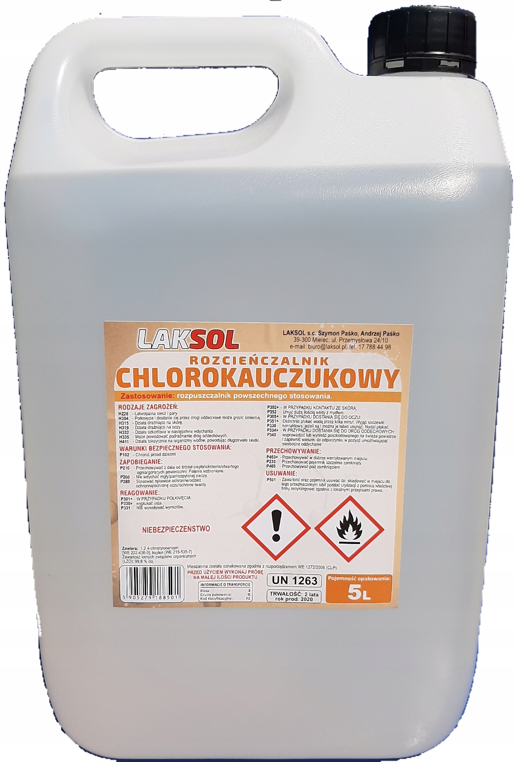 Rozcieńczalnik Rozpuszczalnik Chlorokauczukowy 5L