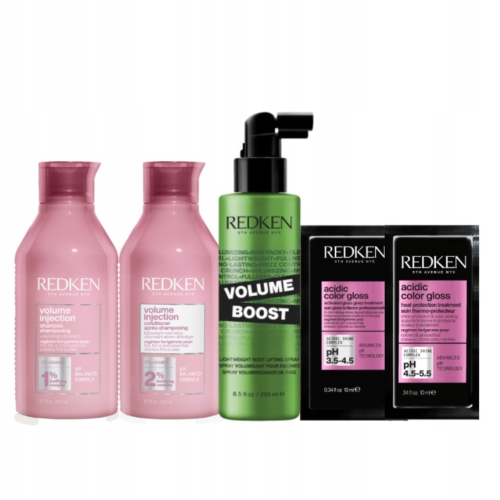 Redken Volume Injection szampon odżywka spray do włosów cienkich