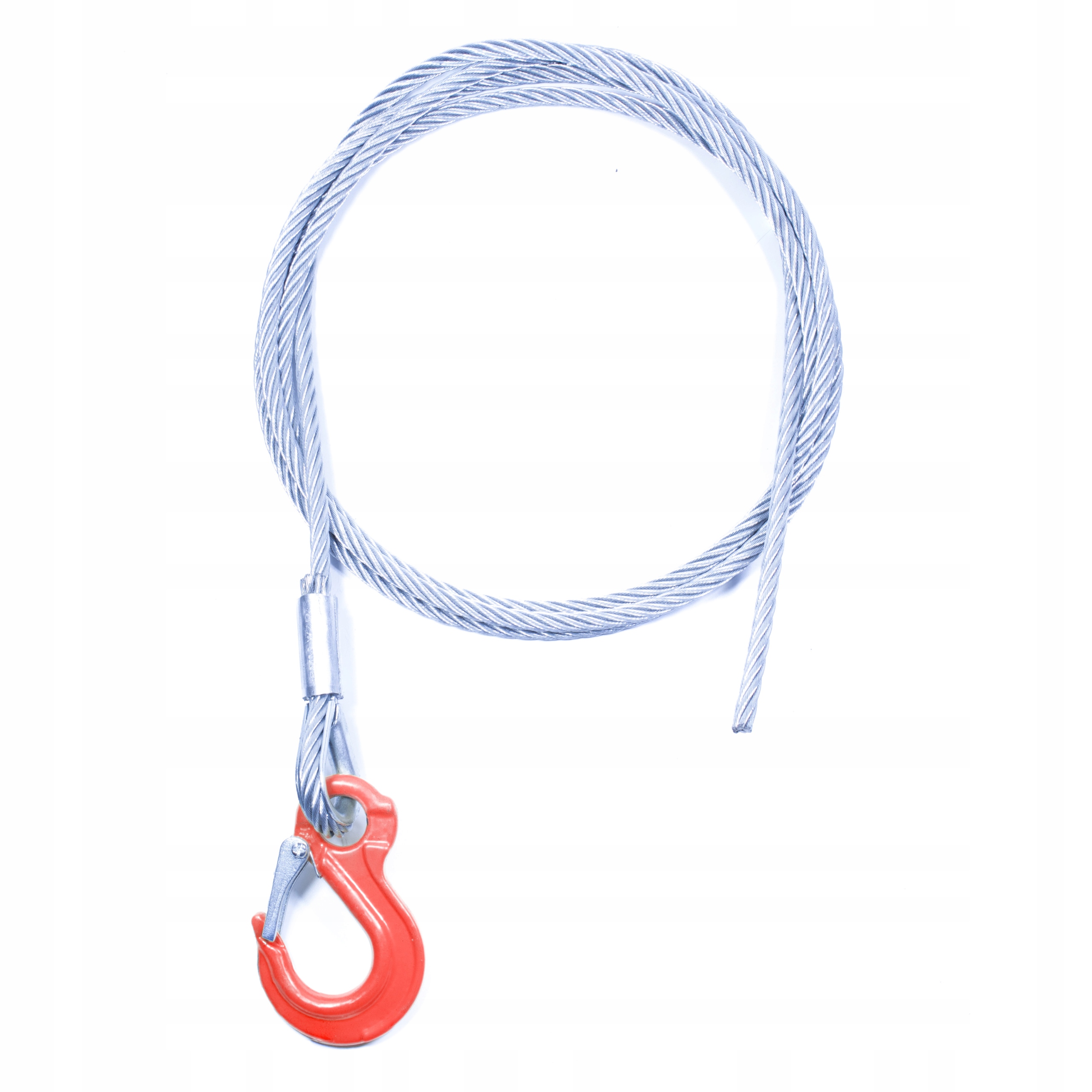 Lanové lanko s pozinkovaným hákem – volný konec Ø 8 mm; 30 m – 700 kg 0,7 t