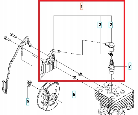 Cewka/Moduł zapłonowy dmuchawy 530BT Husqvarna Rodzaj cewka