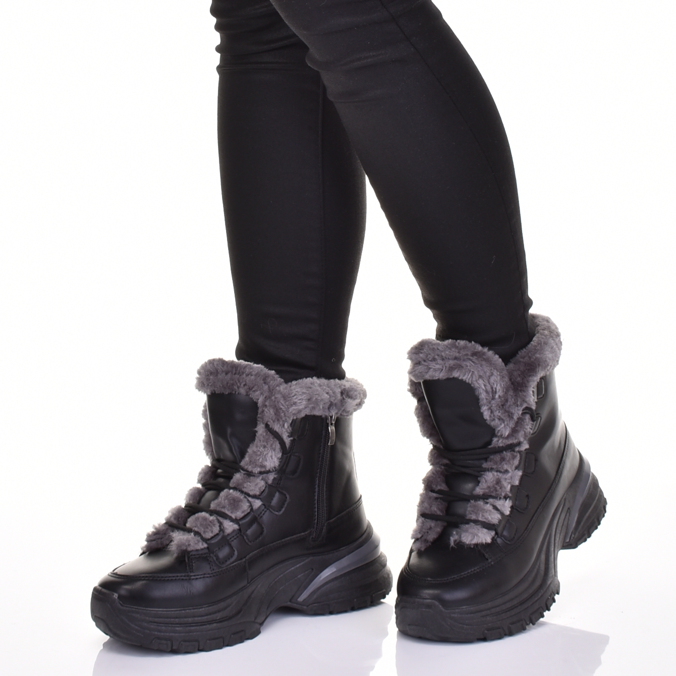 DAMSKIE SKÓRZANE SPORTOWE ŚNIEGOWCE OCIEPLONE BUTY ZIMOWE FUTERKO Kod producenta FC2203-02