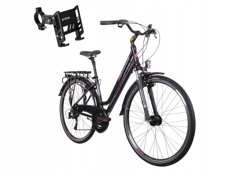 Rower trekkingowy Indiana X-Road 3.0 D15 28'' damski Czarny Uchwyt Vögel