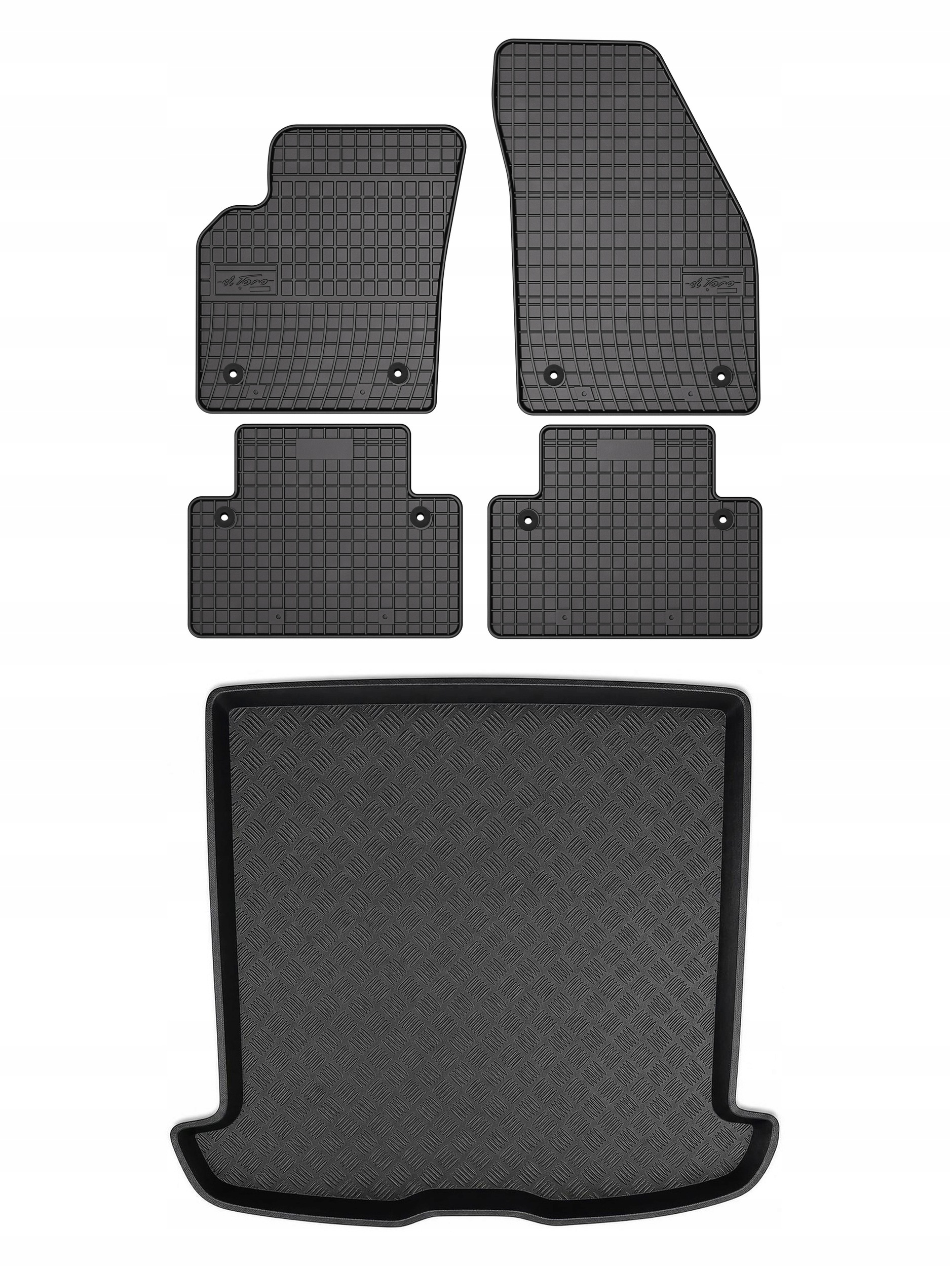 Dywaniki gumowe SolidPRO mata bagażnika do: Volvo V50 2004-2012 5 el.