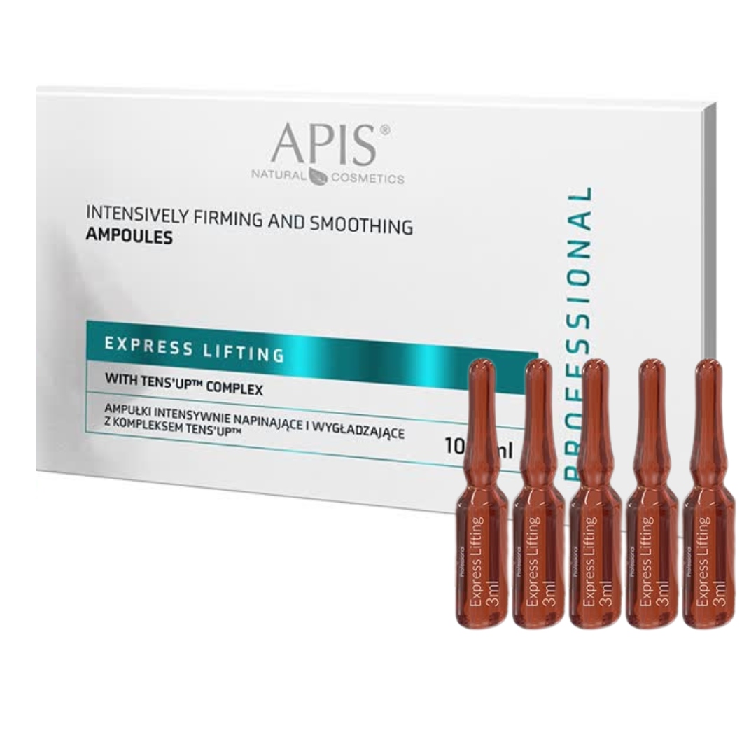 WYGŁADZAJĄCE ampułki LIFTINGUJĄCE tens'up Express LIFTING Apis 5 x 3 ml