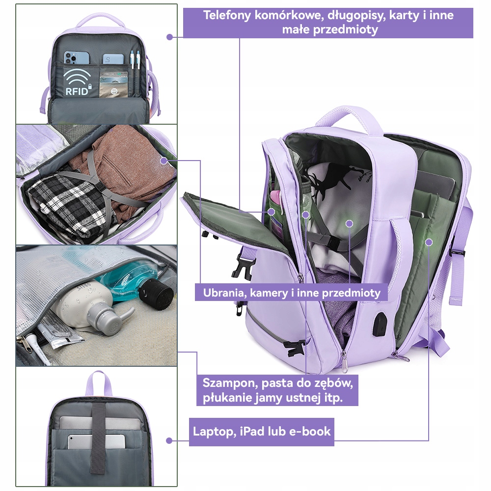 HDeye Plecak podróżny na 15,6” Plecak szkolny czerwony Model Podróżny